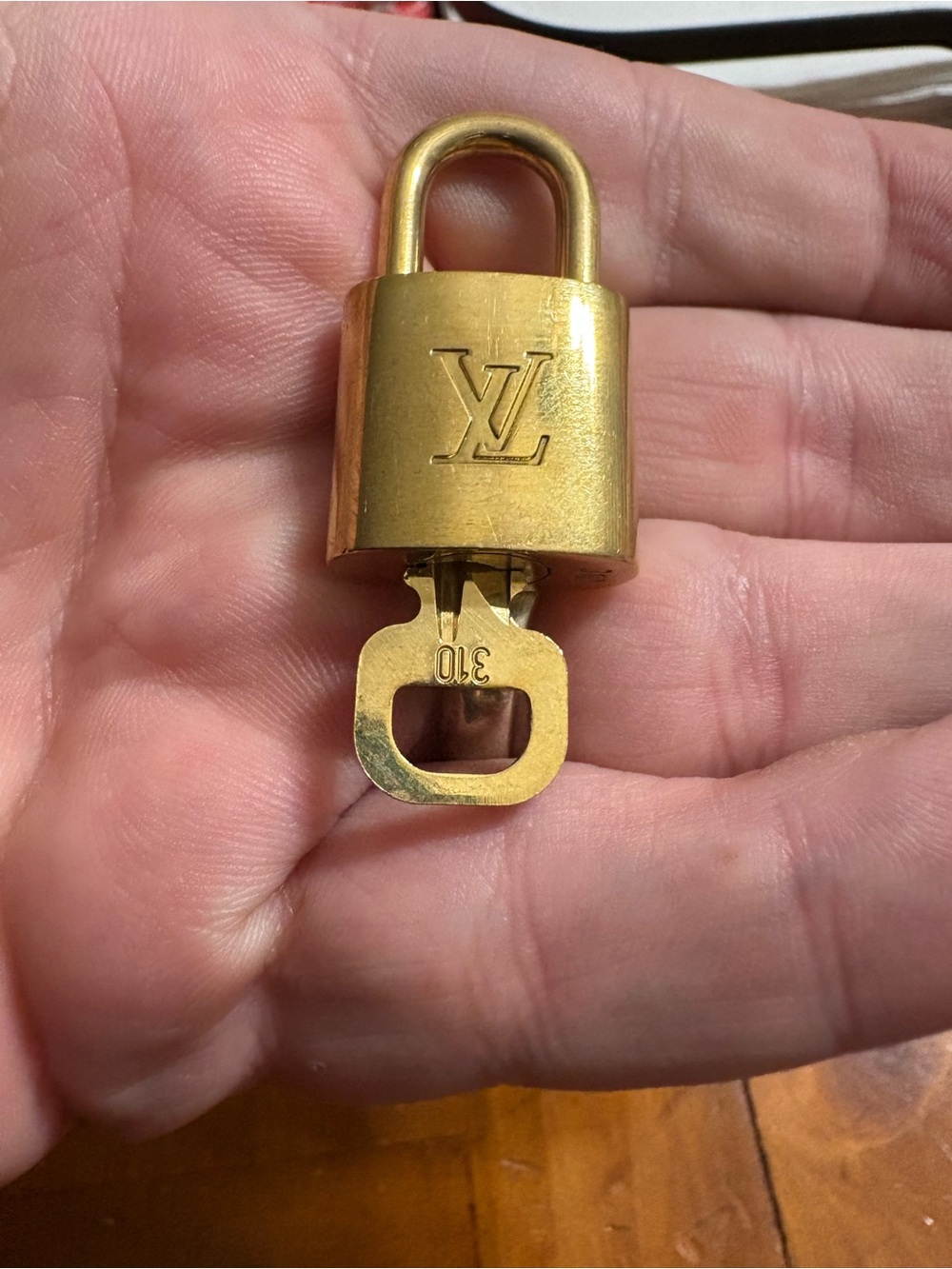 Louis Vuitton Gold-tone LV Padlock with Key #310